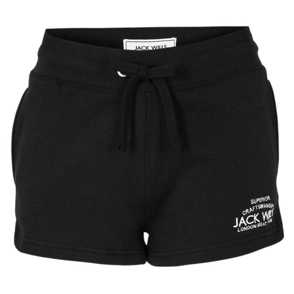 Jack Wills Womens/Ladies Logo Sweat Shorts / Black